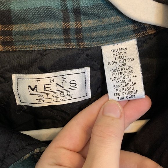 The Men's Store at Sears Size Large Plaid Button Lined Jacket Shirt Shacket - Picture 2 of 8